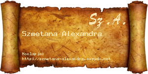 Szmetana Alexandra névjegykártya